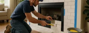 Repairing Cracked Fireplace Tiles Foster Village, Watauga